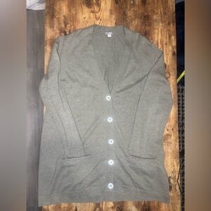 Olive green J Jill cardigan size large